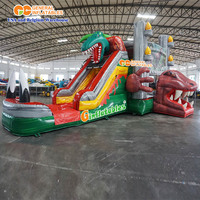 Château gonflable commercial à thème dessin animé avec toboggan pour enfants, structure de saut gonflable Dragon pour fêtes
