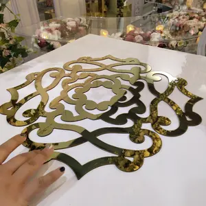 Suministros de boda Placa de cargador bajo decoración acrílico espejo mantel individual