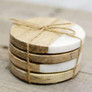 Juego de posavasos de mármol de madera hecho a mano exclusivo de nueva llegada de alta moda Material de bambú de la mejor calidad Venta caliente Mat/Pad - Product Image 6