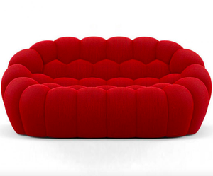Pabrik Grosir Kustom Modern Kontemporer Perabot Gelembung Desainer <span class=keywords><strong>Sofa</strong></span> Kain Merah Dirancang Klasik <span class=keywords><strong>Sofa</strong></span> Ruang Tamu