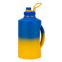 74oz 2200ml demi-gallon bouteilles d'eau de gymnastique sous vide en acier inoxydable thermos sport dégradé logo personnalisé poignée sans BPA bouilloire cruche