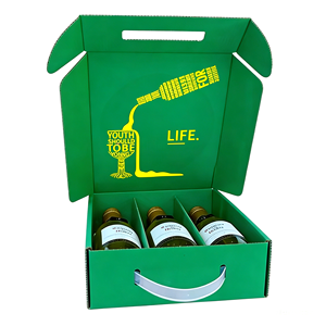 Boîte d'emballage pour vin en carton ondulé écologique, personnalisée, résistante, en matériaux recyclés, avec revêtement UV et gaufrage - Product Image 3