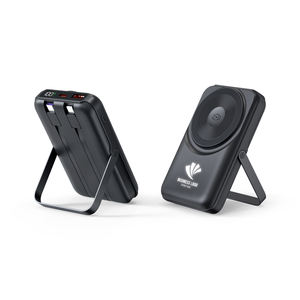 Cargador Portátil para Reloj, Banco de Energía de 10000 mAh con Logotipo LED, Soporte Magnético Plegable para Teléfono, Carga Rápida Inalámbrica, <span class=keywords><strong>Batería</strong></span> <span class=keywords><strong>Externa</strong></span> - Product Image 3