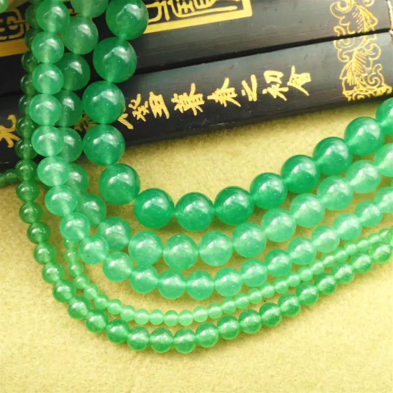 Poudre naturelle de Jade <span class=keywords><strong>Aventurine</strong></span> verte, 10 <span class=keywords><strong>perles</strong></span> pour collier et Bracelet, fait à la main, 3 4 6 8 10 12mm