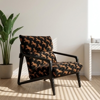 Fauteuil individuel en tissu personnalisé OEM/ODM, cadre en bois de frêne massif, style Mid-Century Modern, pour salon et maison - Vente chaude
