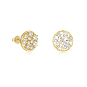 CANNER Minimalist 925 <b>Sterling</b> <b>Silver</b> <b>Stud</b> <b>Earrings</b> Multi Stone Irregular Circular Setting Zircon Round <b>Stud</b> <b>Earrings</b> for Women - Product Image 1