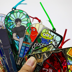 Marcapáginas de Metal Esmaltado Transparente con Diseño Personalizado de Películas y Cine, con Borla de Cinta - Product Image 4
