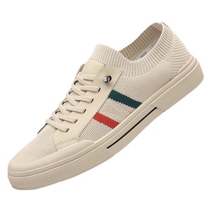 Zapatillas de deporte de malla transpirable para hombre, de verano, con punta redonda, de lona a rayas, informales, ligeras, con entresuela de EVA y suela de goma. - Product Image 5