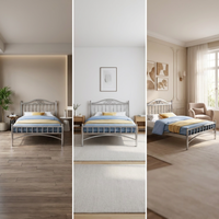 JYLG025 #   Cadre de lit en métal moderne et durable 180x200cm, hauteur réglable pour chambre à coucher