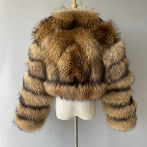 Jxwatcher Thick Fashion Fluffy Real Raccoon Dog <strong>Fur</strong> <strong>Coat</strong> Cropped Style Full Sleeves Custom Luxury Warm Women <strong>Vintage</strong> <strong>Fur</strong> <strong>Coats</strong> - Product Image 3