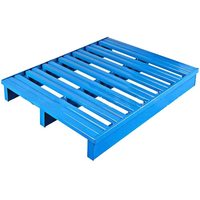 Palette en acier robuste à double entrée, plateau grillagé semi-dédoublé, palette métallique empilable sur mesure pour la logistique d'entrepôt