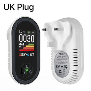 4-in-1 Carbon Monoxide conbustible Gas Detector được xây dựng trong màn hình báo động Plug-in hiển thị với độ ẩm cảm biến nhiệt độ co - Product Image 1