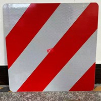 Placa Reflectante de Aluminio ECE 104R con Diseño de Chevron, Señal de Advertencia de Seguridad Personalizada con Impresión Serigráfica para Caravana, Autocaravana, Remolque, Cámper