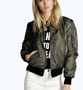 Chaqueta de Moda para Mujer, Otoño y Primavera, Cuello Alto, Corte Entallado, Color Sólido, con Cierre - Product Image 5