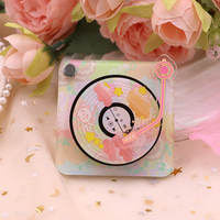 Porte-clés modèle CD en acrylique NFC pouvant être ajouté porte-clés d'album de musique porte-clés porte-clés suspendu en plastique Mini album CD personnalisé acrylique