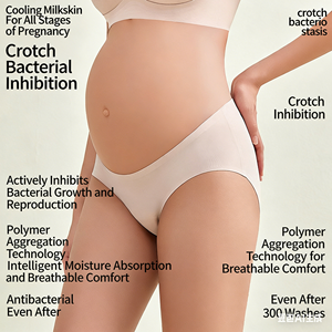 Culotte de maternité YIYI taille basse sans couture, effet push-up, ultra-douce, antibactérienne, entrejambe étendu, antidérapante pour la <span class=keywords><strong>grossesse</strong></span> - Product Image 2