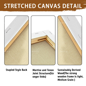 <span class=keywords><strong>Lienzo</strong></span> estirado para pintar, <span class=keywords><strong>lienzo</strong></span> de pintura de mezcla de algodón y lino, suministros de arte Marco de <span class=keywords><strong>lienzo</strong></span> de arte para pintura acrílica y al óleo - Product Image 4