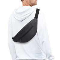 Tas Selempang Jogging Outdoor Besar Anti Air dengan Resleting, Tas Pinggang Olahraga Festival, Tas Pinggang Kasual Hands-free, Dompet Ponsel