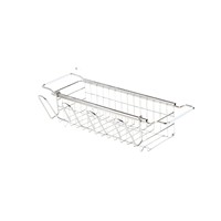 Égouttoir à vaisselle extensible en acier inoxydable KIYO avec porte-gobelets, compatible lave-vaisselle, pour bols