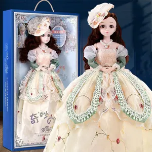 Luxury 60cm Large Enamel Material Movable Joints Eyes Simulating Palace Style Temperament Doll Girl Princess Doll Toy