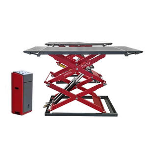 Elevador hidráulico de doble cilindro ultrafino con certificación CE, elevador de tijera de capacidad de 3500kg/4000kg con vehículos terrestres - Product Image 1