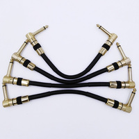 Câble de connexion pour effets de guitare, cordon de raccordement mono jack 6,35 mm à angle droit (90 degrés) pour pédalier, fourniture OEM disponible