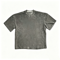 T-shirt personnalisé Kornit DTG, vintage, effet délavé, patch étoile USA, streetwear, coton, pour homme, OEM