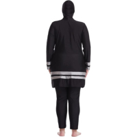 Burkini Imprimé Une Pièce Étanche Coupe Haute pour Femme, Maillot de Bain Islamique Modeste à Coupe Classique