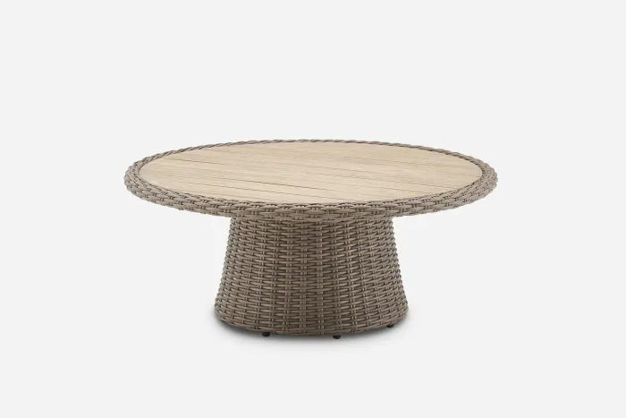 Modern Wholesale Luxury Patio Design Garden Outdoor Pool Set Furniture Wicker Round Rattan Fabric Coffee Table