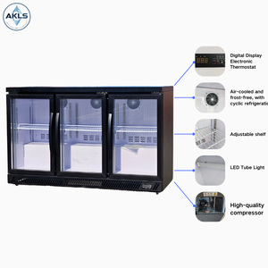 होटल के लिए ऊर्जा की बचत मिनी बार फ्रिज सिंगल तापमान एयर कूलर नाइट क्लबों और क्लबों के लिए 3 ग्लास डोर पेय प्रदर्शन - Product Image 4