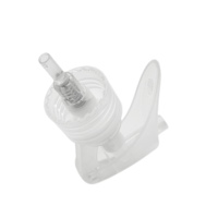 Nouveau design, vente en gros, pompe à brume fine 24/410 en plastique transparent avec interrupteur gauche-droite et verrouillage, mini pulvérisateur à gâchette pour bouteilles de nettoyage