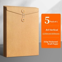 Carpeta de Archivos de Gran Capacidad, Diseño Horizontal, Fabricada con Papel Kraft Grueso, Tamaño A4, para Documentos de Oficina