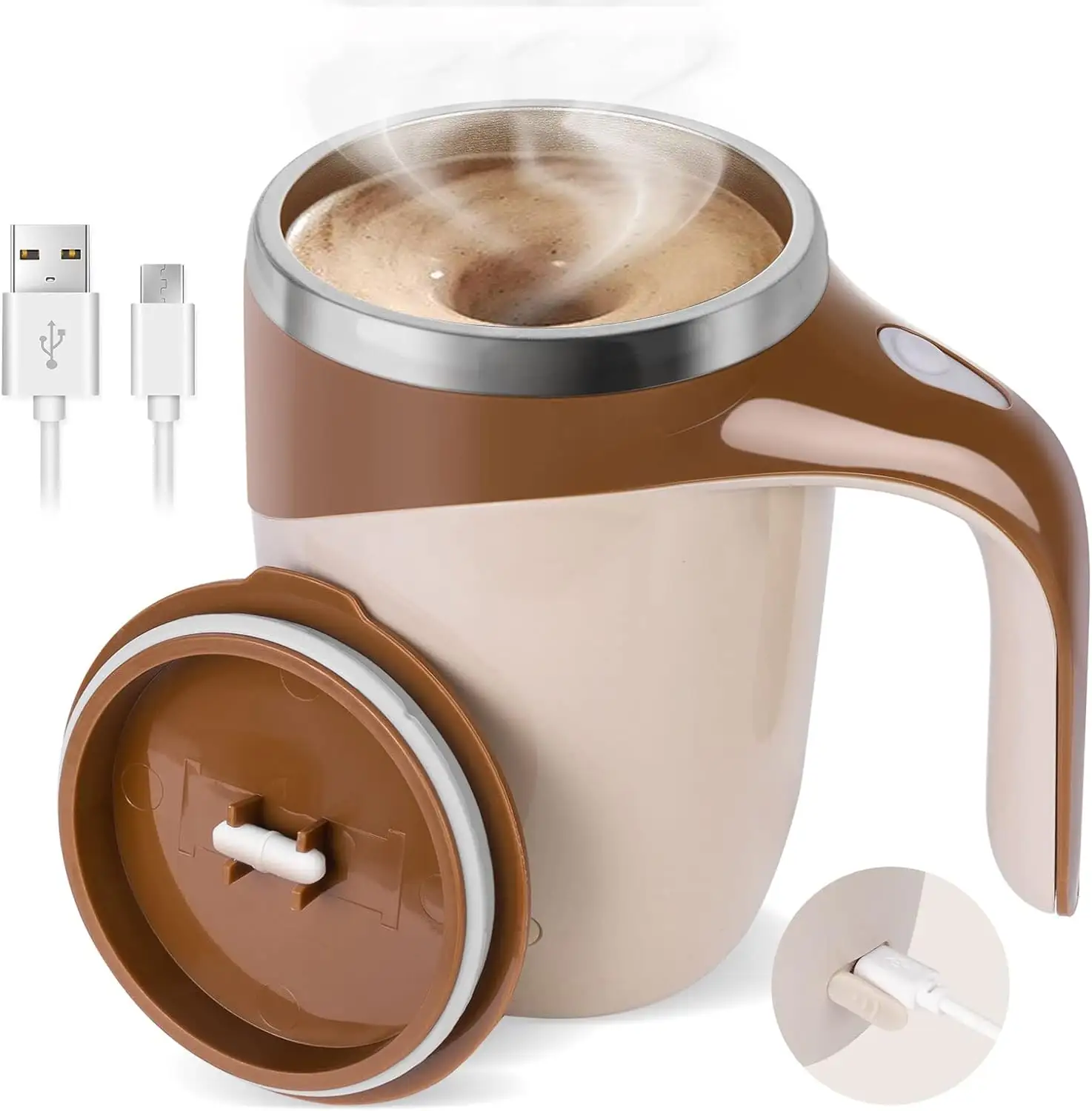 380 मिलीलीटर आलसी मिक्सर इलेक्ट्रिक पोर्टेबल स्वचालित मिश्रण स्ट्रिंग कॉफी मग कप स्व-उत्तेजक कॉफी मग