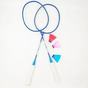 Renkli Anyball tek çift Badminton raketleri hafif demir Badminton raketleri seti yetişkin ve çocuklar için