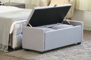 Industrial Multifunctional Shoe Storage Shelf Bench Box Bed End <strong>Stool</strong> Living Room Furniture Home <strong>Stool</strong> &amp; Ottoman Modern Fabric - Product Image 4