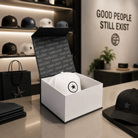 Boîtes à chapeaux 2026 – Boîte rigide personnalisée pour casquettes avec gaufrage UV, lamination mate CMYK, boîte cadeau magnétique noire pour casquettes, logo personnalisé