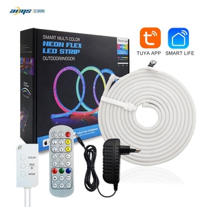 Tira <span class=keywords><strong>LED</strong></span> de luces de neón de 24V, RGB, multicolor, resistente al agua, flexible, tubo de silicona, <span class=keywords><strong>WiFi</strong></span>, control remoto, luces de neón - Product Image 2