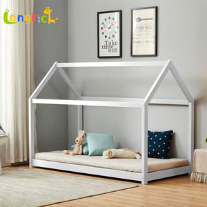 Cama Infantil <span class=keywords><strong>Montessori</strong></span> Moderna y Sencilla de Madera Maciza, Ajustable, Tamaño Completo, Camas de Madera Resistentes para Dormitorio o Sala de Estar - Product Image 2