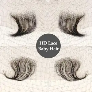 ISEE नई डिजाइन पुन: प्रयोज्य HD फीता फुलाना बच्चे बाल बढ़त धारियों पारदर्शी फीता ललाट बंद होने