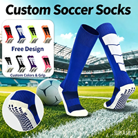 Chaussettes de sport longues et épaisses pour hommes, antidérapantes, multicolores, tricotées, pour l'été, avec fond en tissu éponge, hauteur genou, pour le football