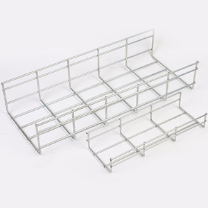 Bandeja de malla de alambre de acero galvanizado tipo cesta para gestión de cables de varios tamaños, estilo escalera abierta - Product Image 1