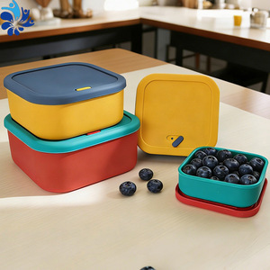 Silicone Food Storage Container Rectangle With Lid <b>Microwaveable</b> For Office Travel Refrigerator Use - Product Image 2