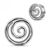 Unique Snail Hollow Tunnel d'oreille, dilatateur de calibre 8-25mm en acier inoxydable, bijou de piercing corporel unisexe au design original