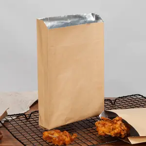 Bbq Kebab Hot Dog Aluminum Foil Lined Paper Bag Fast Food Delivery Bags