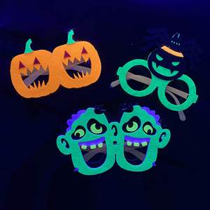 Lunettes d'Halloween phosphorescentes pour enfants, montures néon fantôme et citrouille, accessoires de fête et de photographie pour enfants - Product Image 5