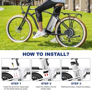 <span class=keywords><strong>Batterie</strong></span> de vélo électrique Adaluolo <span class=keywords><strong>36V</strong></span> 10AH Argent Pedelec Lithium-ion Amovible Chargeur 2 broches 200W <span class=keywords><strong>250W</strong></span> 350W Chine avec chargeur - Product Image 5