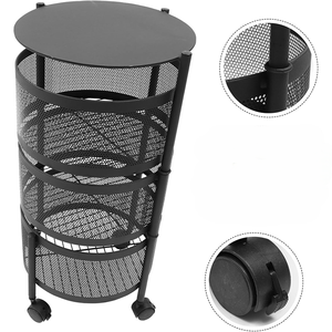 Étagère de rangement de <span class=keywords><strong>cuisine</strong></span> mobile en métal robuste, chariot à 3/4/5 niveaux, panier de rangement pour légumes avec roulettes - Product Image 6