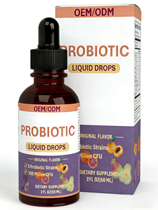 Gotas Líquidas Probióticas 100 Millones de UFC (5 Cepas) 2FL OZ Sabor Original para Adultos Suplemento para la Salud Intestinal y Energía OEM/ODM - Product Image 1