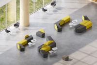 Banc de réception modulaire irrégulier, mobilier commercial pour projets, mobilier de hall d'accueil, canapé modulaire pour espaces publics