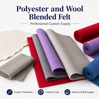 Feutre personnalisé OEM avec des rapports de mélange variés, disponible en plusieurs couleurs, tailles et épaisseurs, mélange de polyester et de laine